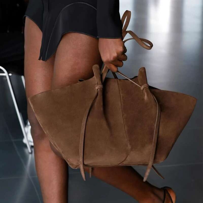 Custom Name Initials Large Capacity Faux Suede Tote Bags For Women Designer Handbags Purses 2024 New In Underarm Shoulder