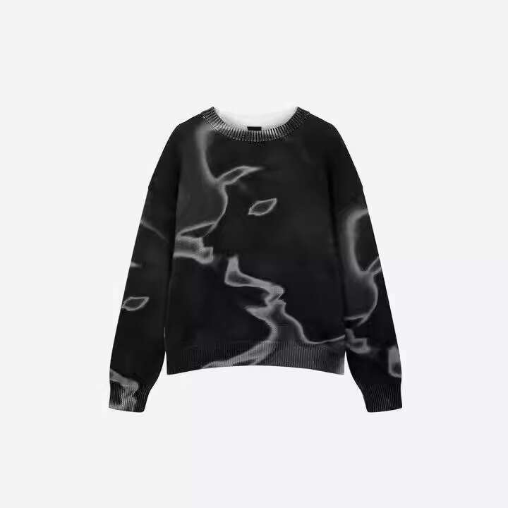 Spring new cartoon Harajuku printed knit for both men and women, Y2K loose fit sweater gift for man