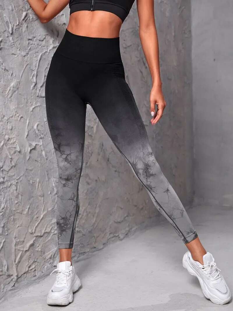 Yoga Pants Women Seamless Push Up Sports Fiess Joggings High Waist Gym Workout Scrunch Tie Dye Running Leggings