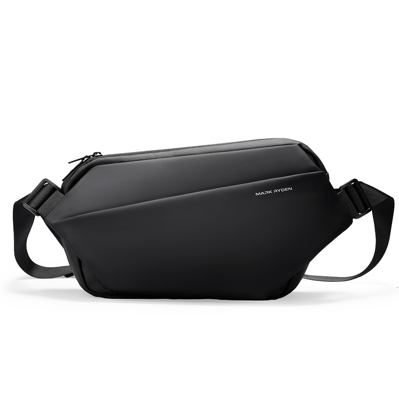 Mark Ryden Large Capacity Black Leather Waterproof Messenger Bag Daily Cross Body Mens 250326
