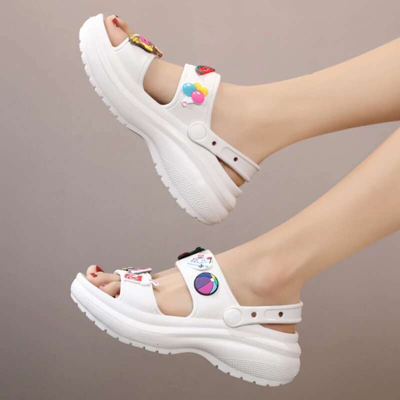 Sandals for Women Korean Wedge Platform High Heels Ladies Shoes Outdoor Beach Peep Toe Non-slip Sandalias De Mujer