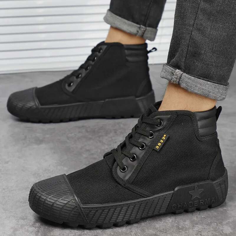 Designer Shoes 2025 New Canvas Sports Shoes Wear Resistant Outdoor Men's Sports Shoes Lace Up Men's Mountaineering Work Tactics Sports Shoes