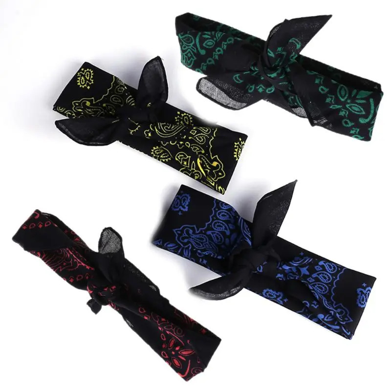 55CM cotton retro leopard print square hip-hop print mens outdoor headband wristband scarf 250322