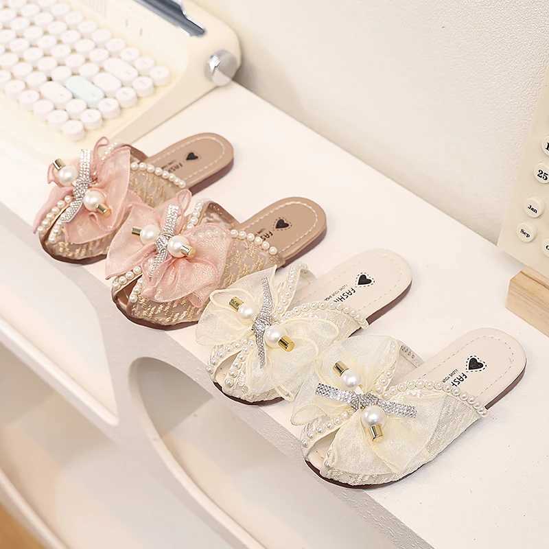 Slipper Summer childrens princess sandals girls lace slippers breathable outdoor wear childrens shoes S25326