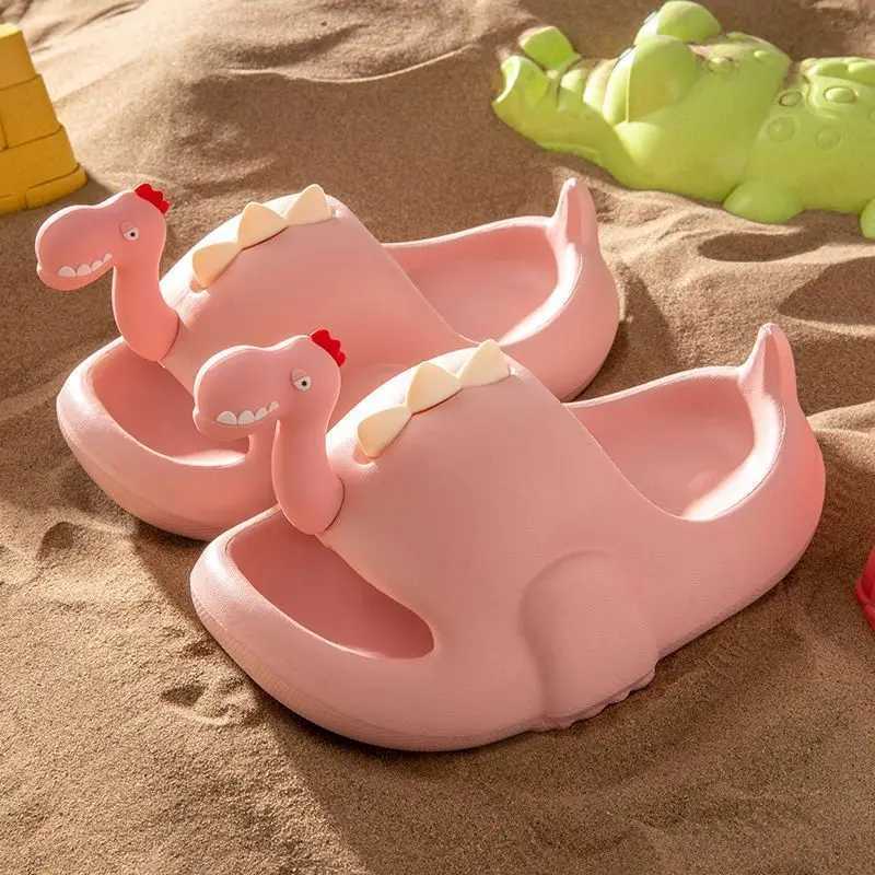 Slipper Summer dinosaur slider for children aged 3-15 boys and girls family shoes summer cartoon bathroom anti slip slider for teenagers family slider