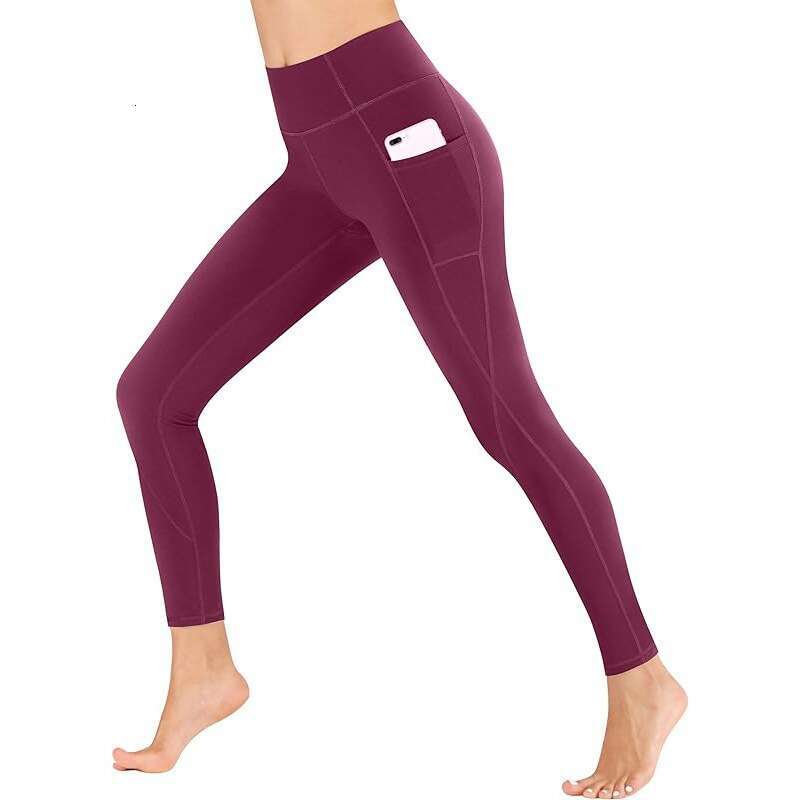 Women Yoga Pants Fashionable Women S High Waisted Yoga Pants With Pockets Dance Training Fitness Leggings Elastic Pants XY