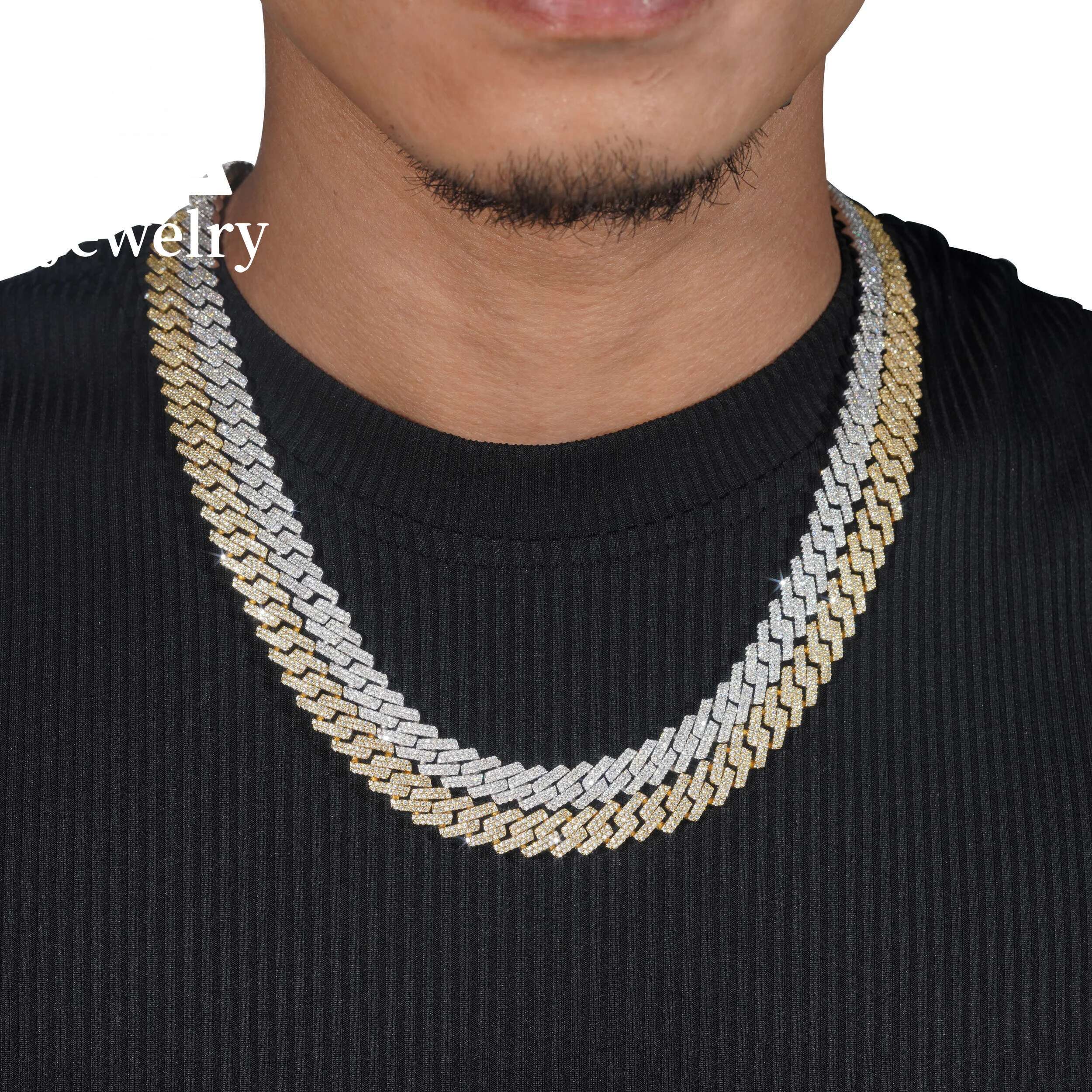 Hot Sale 10mm Diamond Iced Out Cuban Link Chain Custom Hip Hop Jewelry Necklace VVS Moissanite Necklace Bracelet