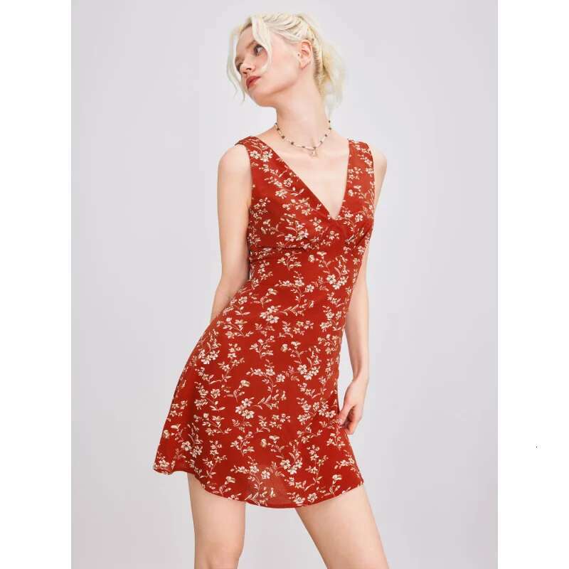 Dongdumaoyi Jurk Met V Hals En Bloemenprint Uit Frisse Elegante Stijl