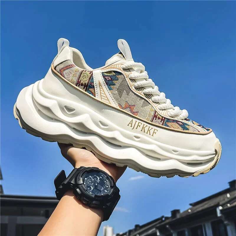 Chunky Sneakers Mens Designer Soft Sole Running Fashion Non-slip Casual Breathable Male Height Increased Platform Shoes