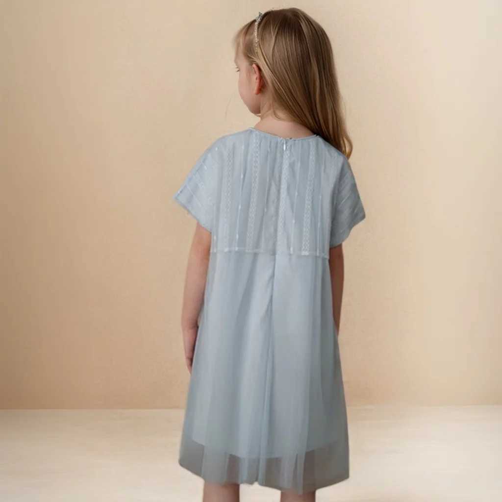 Children Par Dresses Girl Kids Clothes Summer Lace Short Sleeve Fairy Cute Beautiful Generous Dress Family Sisters Outfits W250326