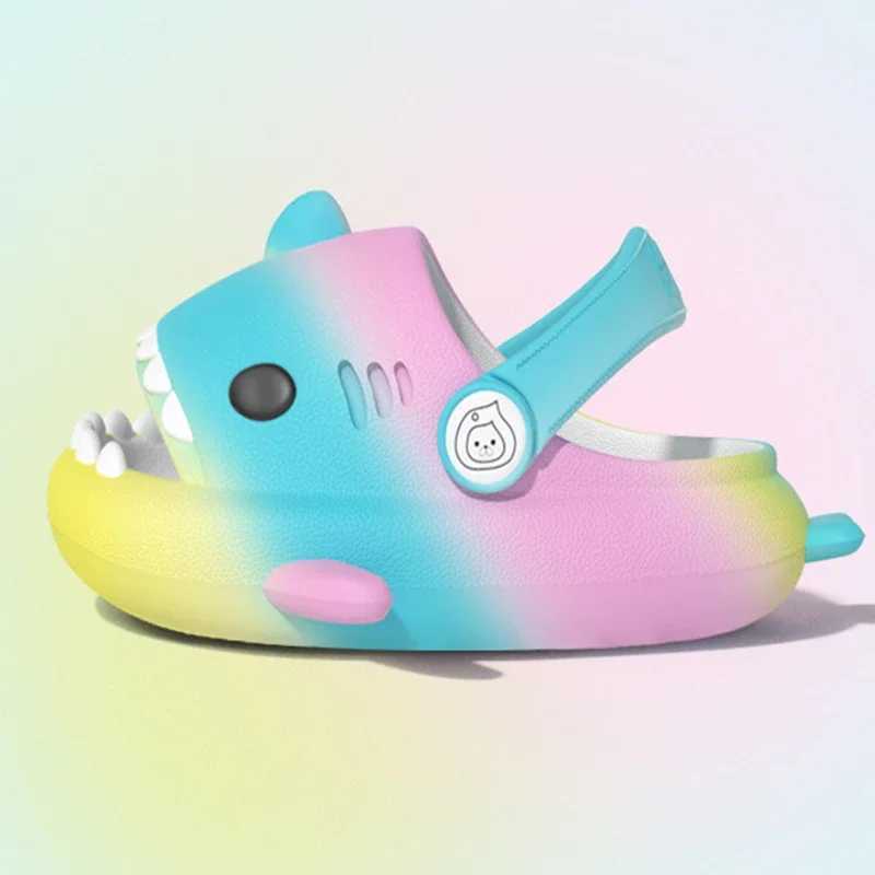 Slipper Evshine Childrens Sandals Fashion Shark Slippers Summer Sandals Cute Waterproof Sandals Anti slip Beach Shoes Yellow Pink S25326