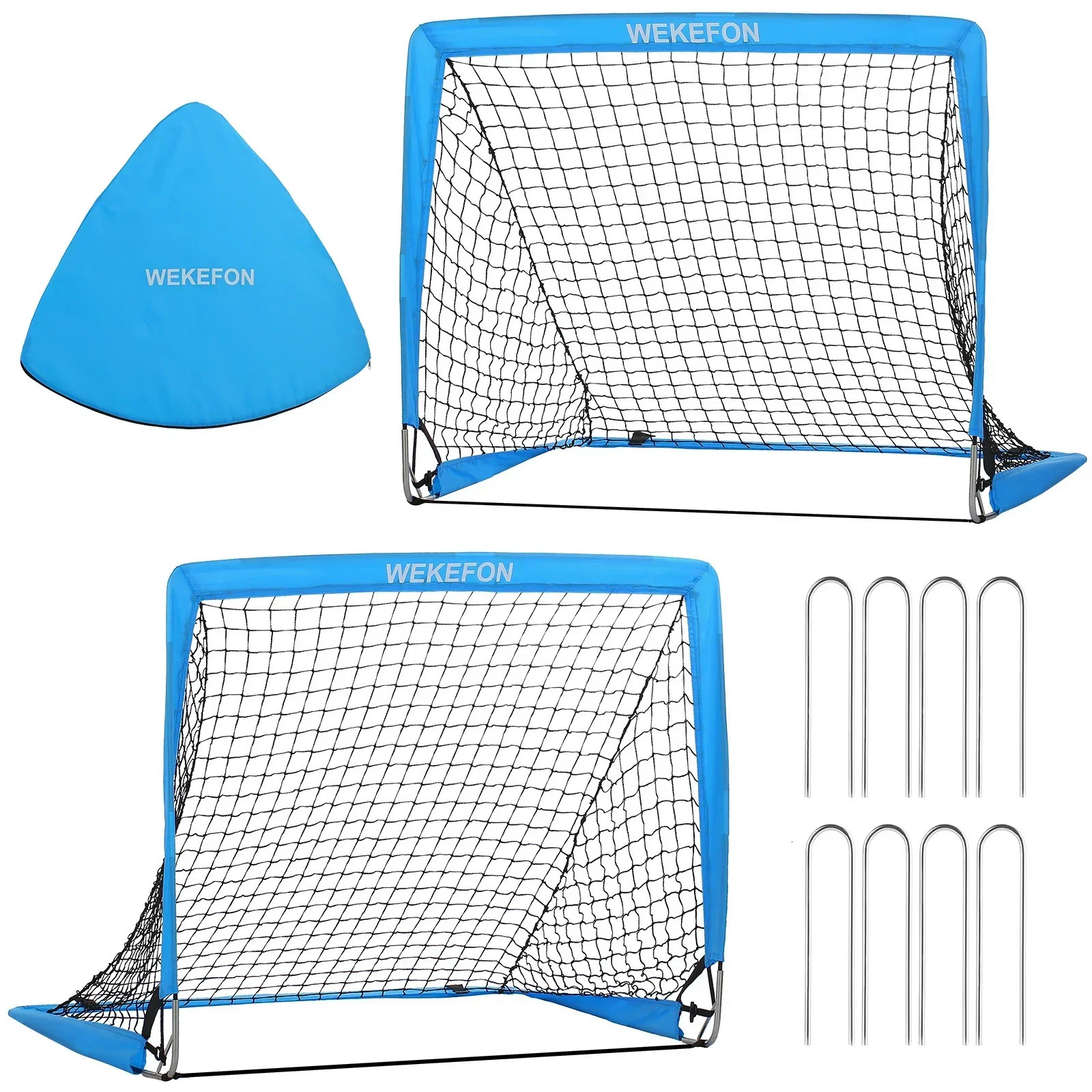 Soccer Goal Kids Soccer Net for Backyard Set of 2 - Size 2.9x2.4 Portable Pop Up Practice Mini Soccer Goals with Carry Case 250326