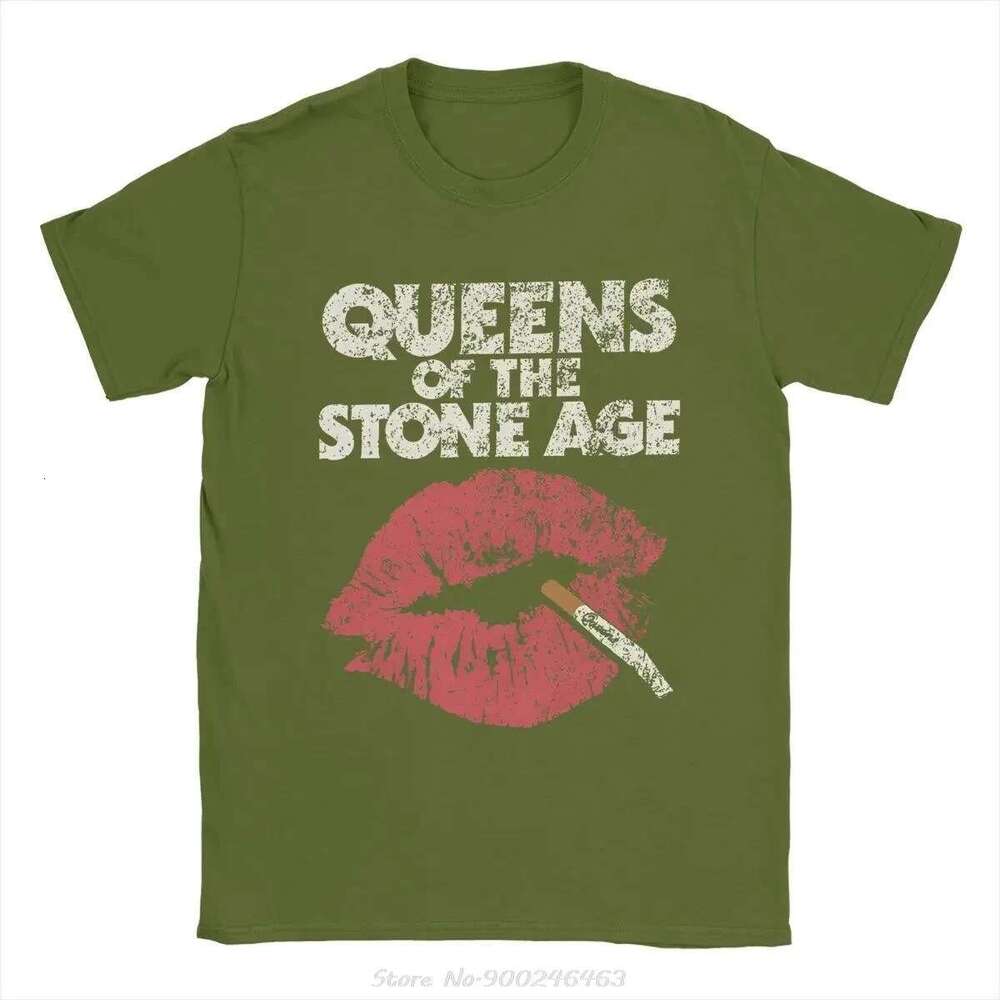 Men s T shirt Stone Age Queen Fashion Cotton Round Neck Short Sleeve Hip Hop Street Clothing Oversized