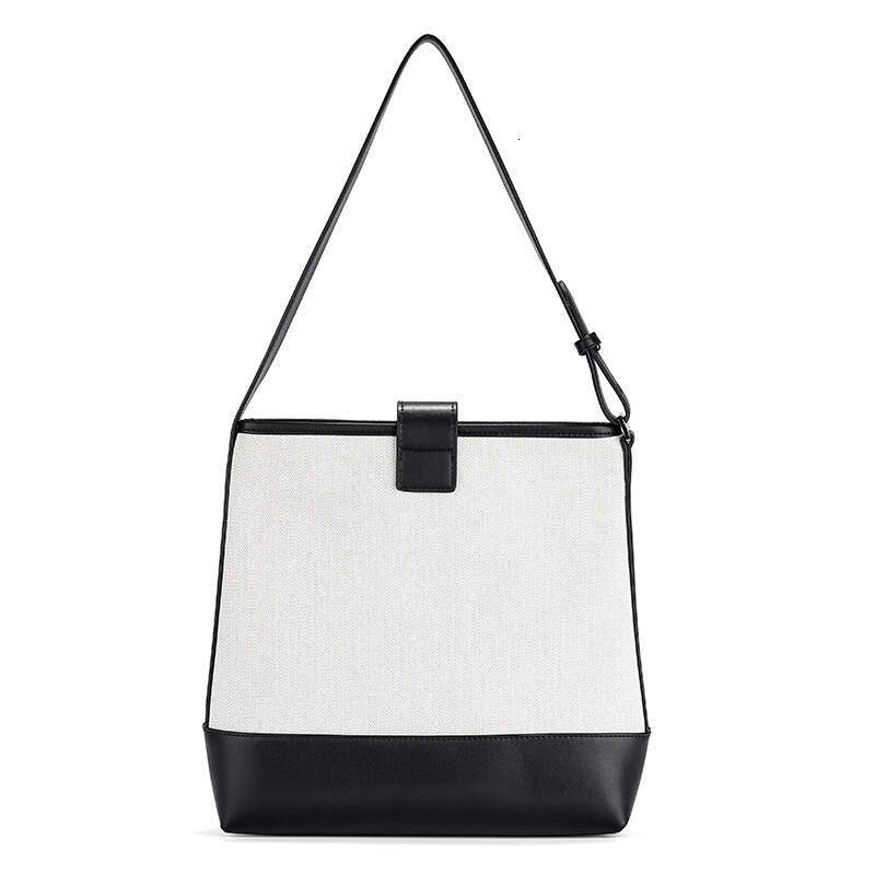 Genuine leather women's Korean niche car Jingyuan, same canvas bag, contrasting color patchwork leather, one shoulder fashionable and versatile h