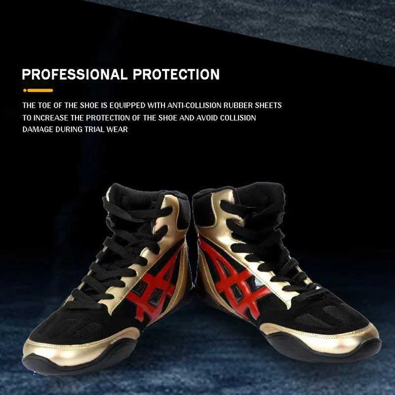 Mid Cut Mens Professional Boxing Boots Size 32-45 Breathable Non slip Womens Lace Sanda Wrestling Shoes Student Fighting Training Shoes M250327
