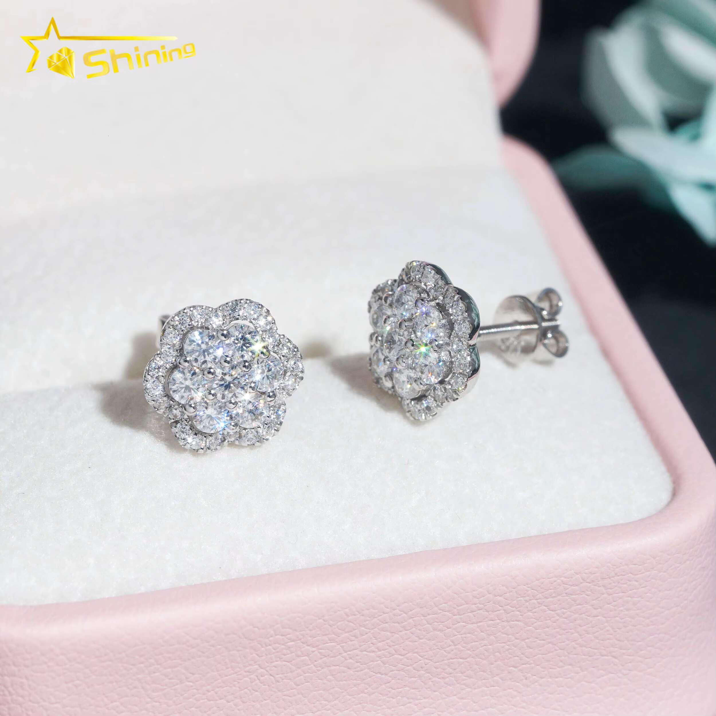 Ready to Ship 10K Solid Gold GRA Moissanite Stud Earrings Moissanite Gold Jewelry