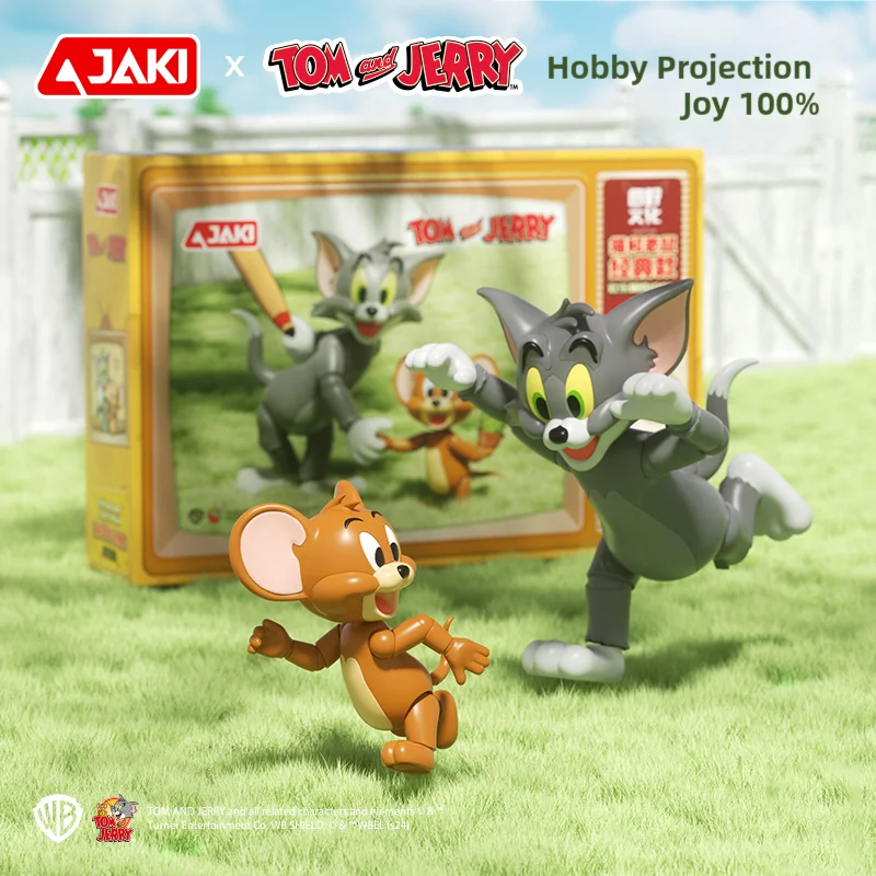 JAKI Tom and Jerry Assemble An Action Figure Building Block 28.4cm Construction Toy Classic Tom Jerry's Model Creative Figure Collection Ornament
