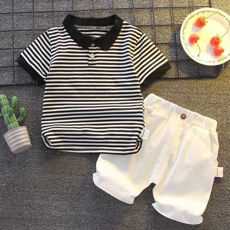 Childrens clothing mothers clothing childrens clothing childrens sets boys T-shirts summer cotton short sleeved fashion setsT250327
