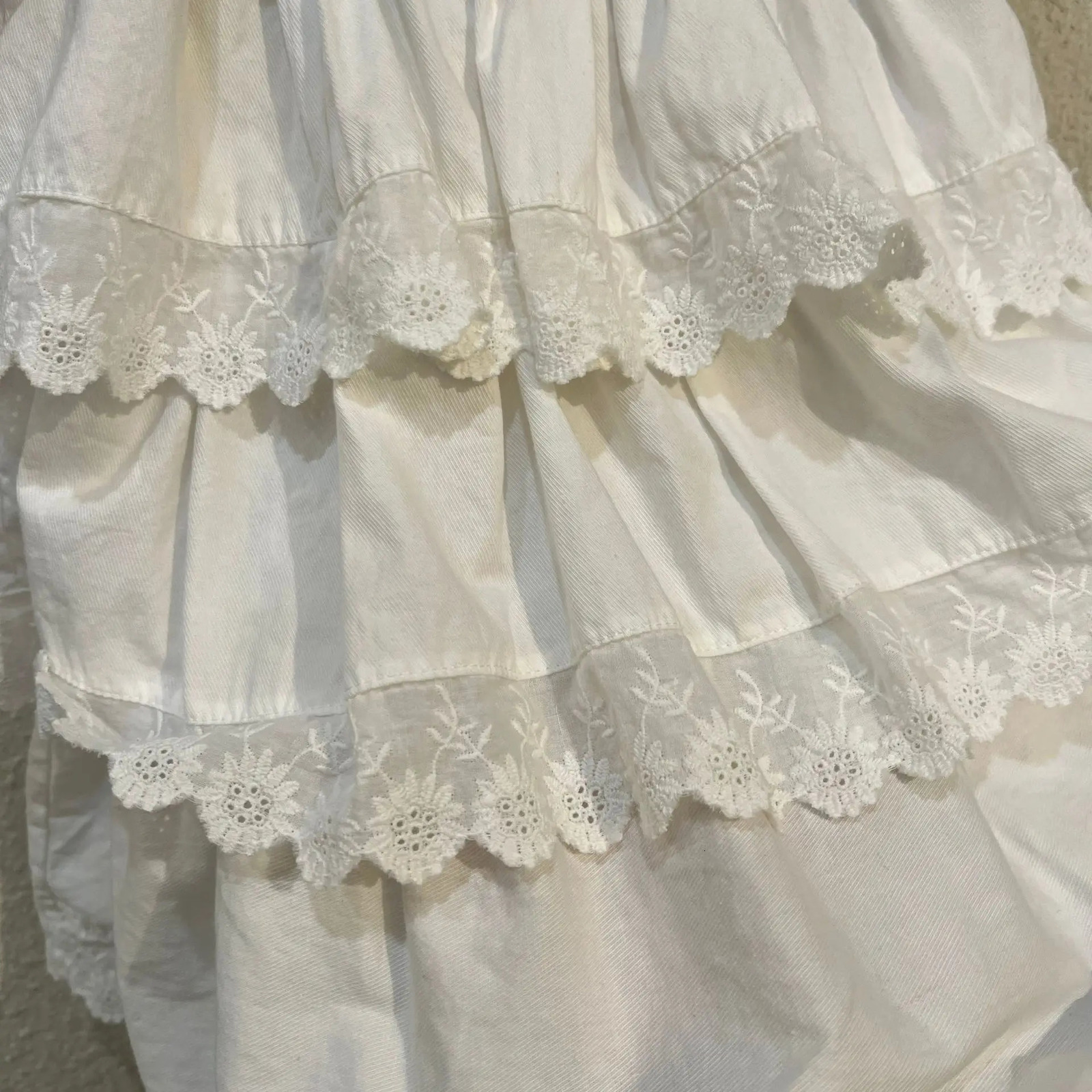 Girls Half Length Skirt Lace Princess Skirt Pure Cotton Childrens Clothing Summer Spring Autumn Baby Cake Long Skirt 250326