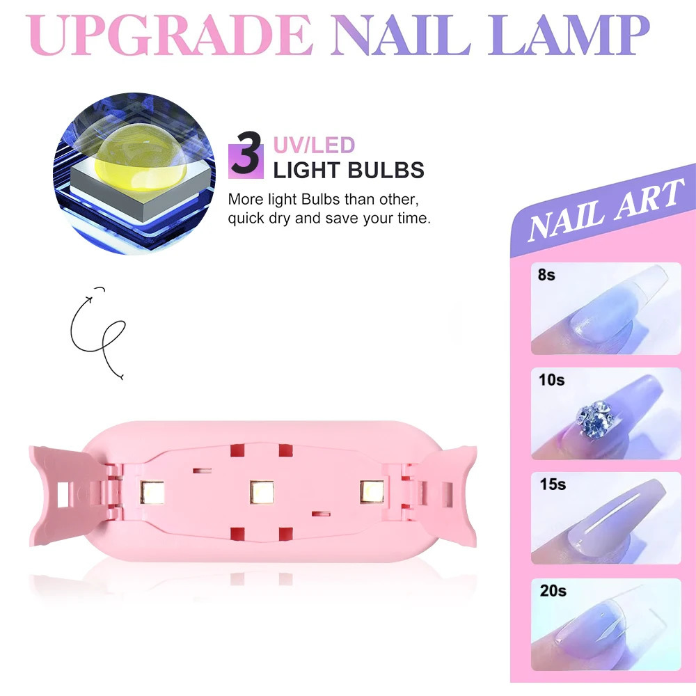 YIKOOLIN Foldable Mouse Light Nail Lamp Machine Mini LED Used for Home Salon Tools Professional Potherapy 250325
