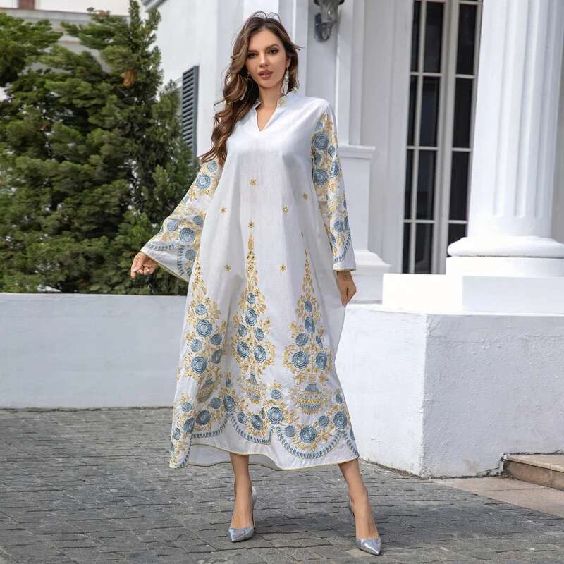 Dongdumaoyi Midden Oosten Dubai Gewaad Moslim Vrouwen Geborduurde Avondjurk Moslim Jurk Mode W