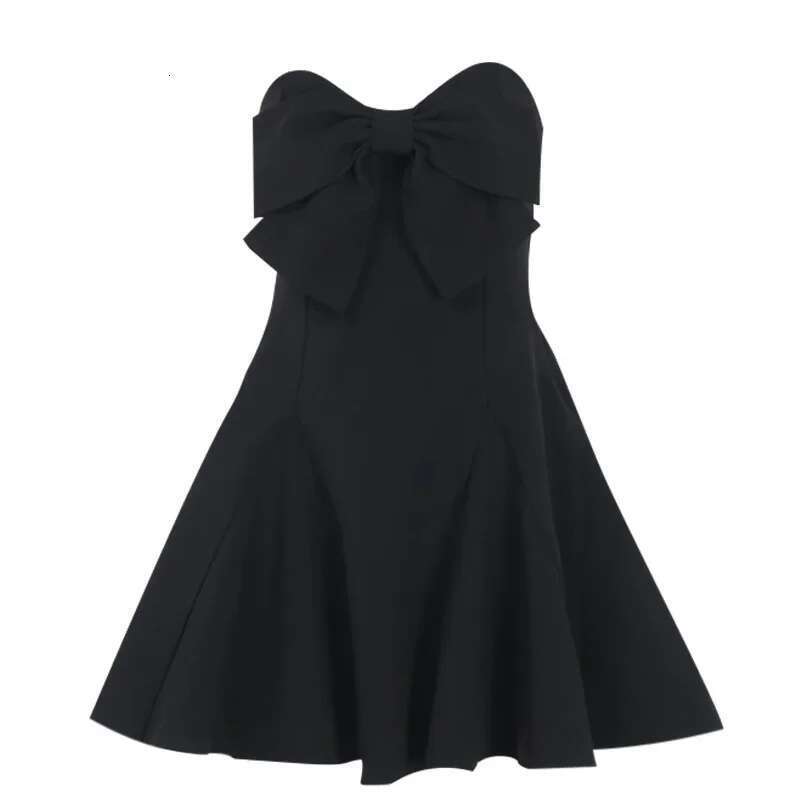 Autumn 2025 Elegant YL24445 New Sexy Slim Fit Bow Tie Less Cropped Dress Women's Fashionable European and American Style