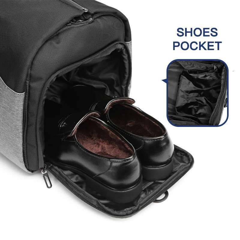 OZUKO Multifunction Men Suit Storage Large Capacity Lage Handbag Male Waterproof Travel Duffel Bag Shoes Pocket