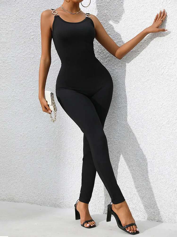 Dongdumaoyi Nieuwe Zomer Sexy Zwarte Strakke Spaghetti Damesmode Jumpsuit Broek Kleding