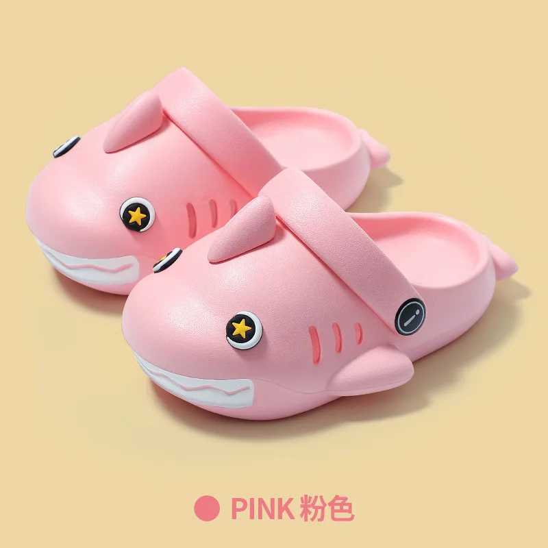 Slipper Childrens slide cartoon shark EVA boys and girls outdoor chloroprene rubber shoes summer waterproof soft sole childrens slide S25326