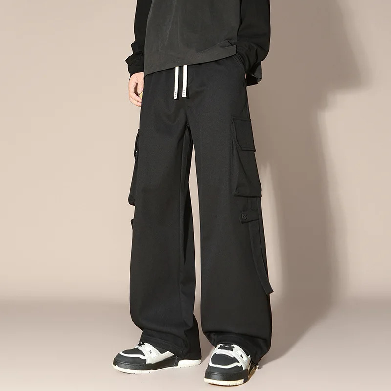 Mens work pants spring multi pocket casual loose straight mens highend clothing for runners 250327