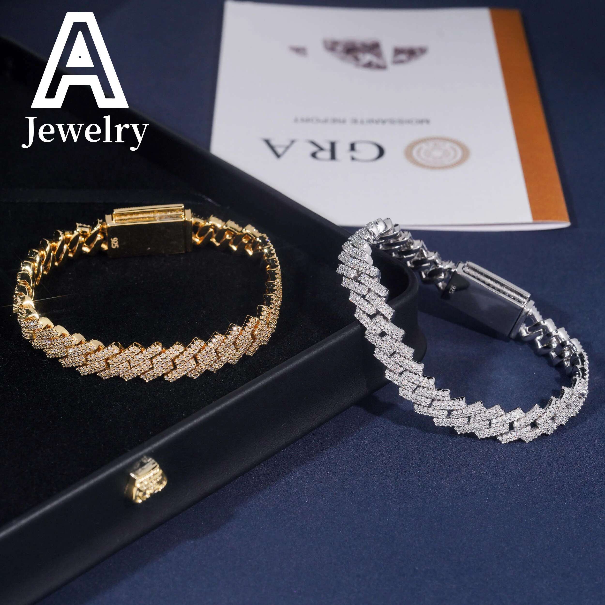 Hot Sale 10mm Diamond Iced Out Cuban Link Chain Custom Hip Hop Jewelry Necklace VVS Moissanite Necklace Bracelet