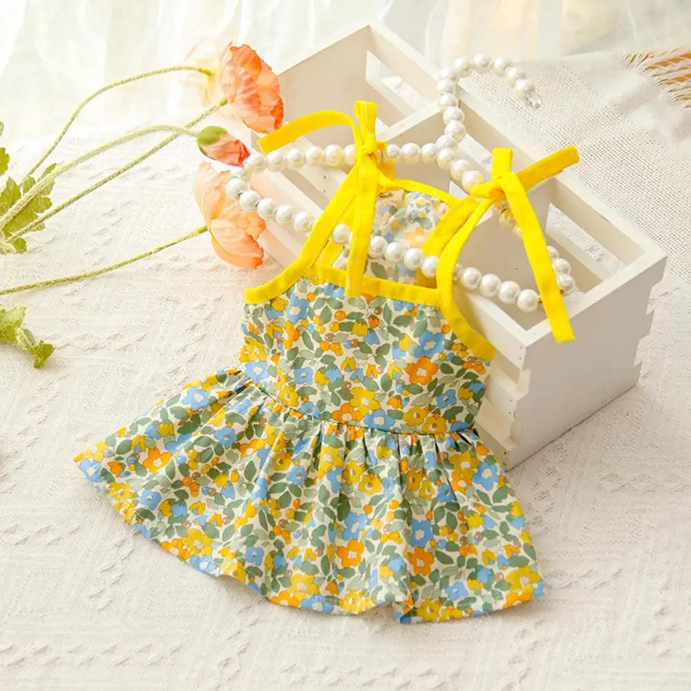 Dog Clothes Great Super Soft Puppy Dress Summer Floral Printing Pet Cat Dog Skirt Decor Pet Supplies 250326