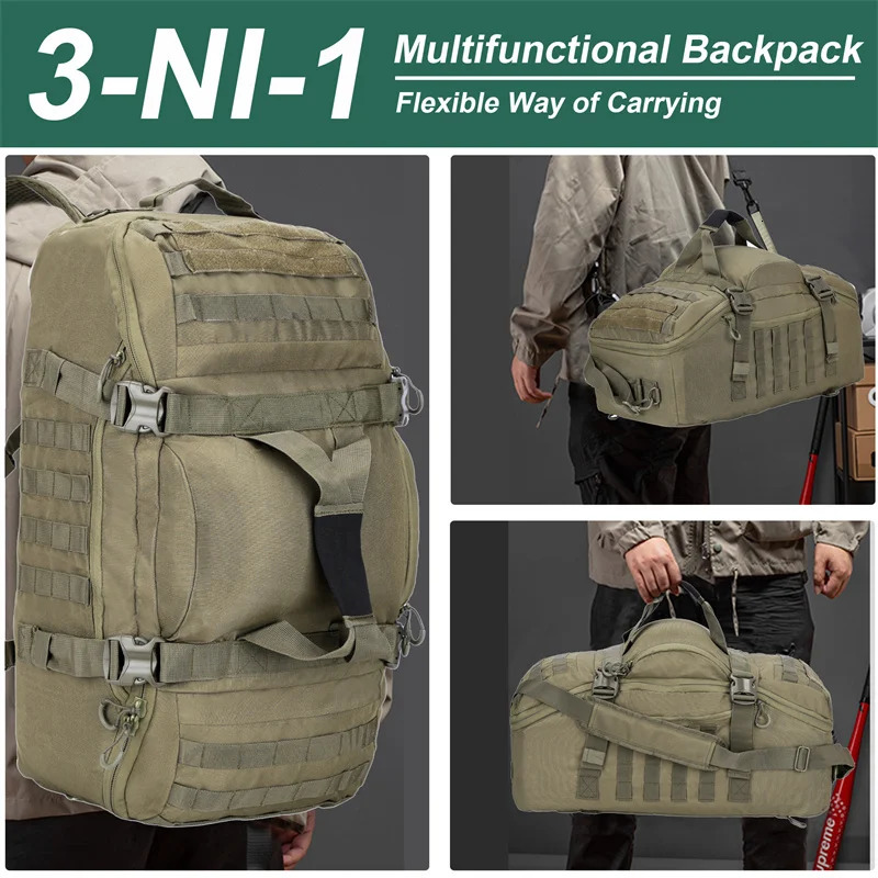 40L 60L 80L Large Duffle Bag Tactical Backpack Outdoor Camping Bags Molle Men Backpacks Travel Bag for Hiking 250326