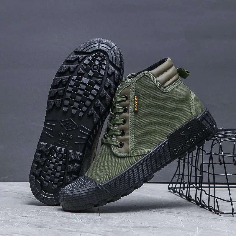 Designer Shoes 2025 New Canvas Sports Shoes Wear Resistant Outdoor Men's Sports Shoes Lace Up Men's Mountaineering Work Tactics Sports Shoes