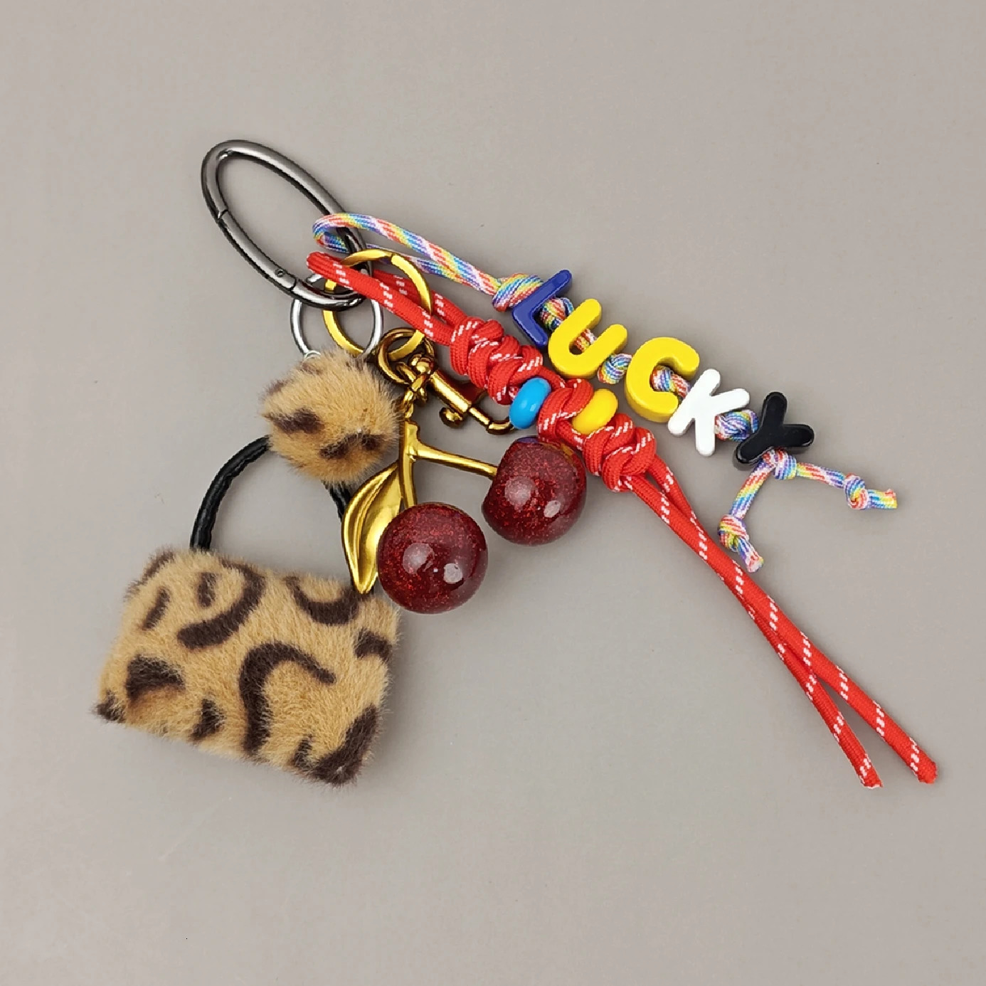 Fashion Delicious Red Cherry Fruits Bag Pendant Charm Exquisite Key Chain For Women Men Girs Bag Purse Pendant Accessories Gift250325