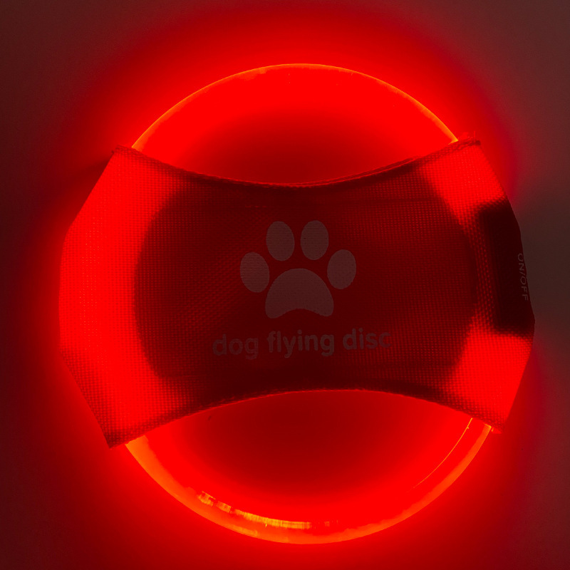 Glowing Dog Flying Disc Brightly Lit, Rechargeable LED Plaything for Canine Training