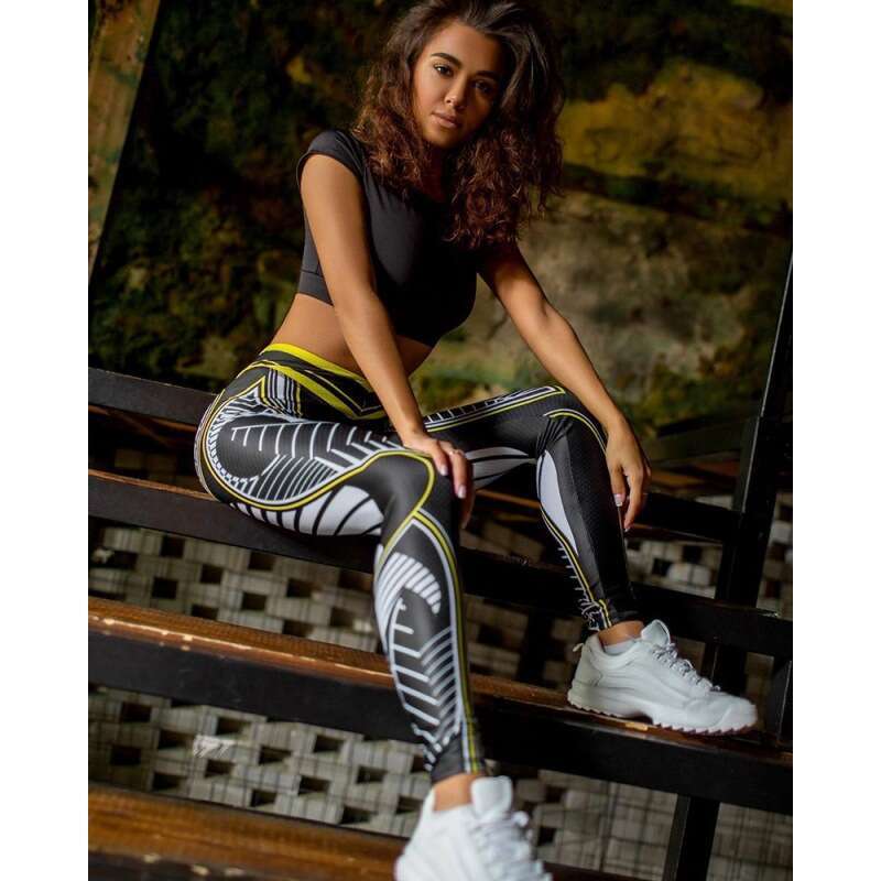 Women Yoga Pants Printed Yoga Pants Fitness Leggings Tight Dance Pants