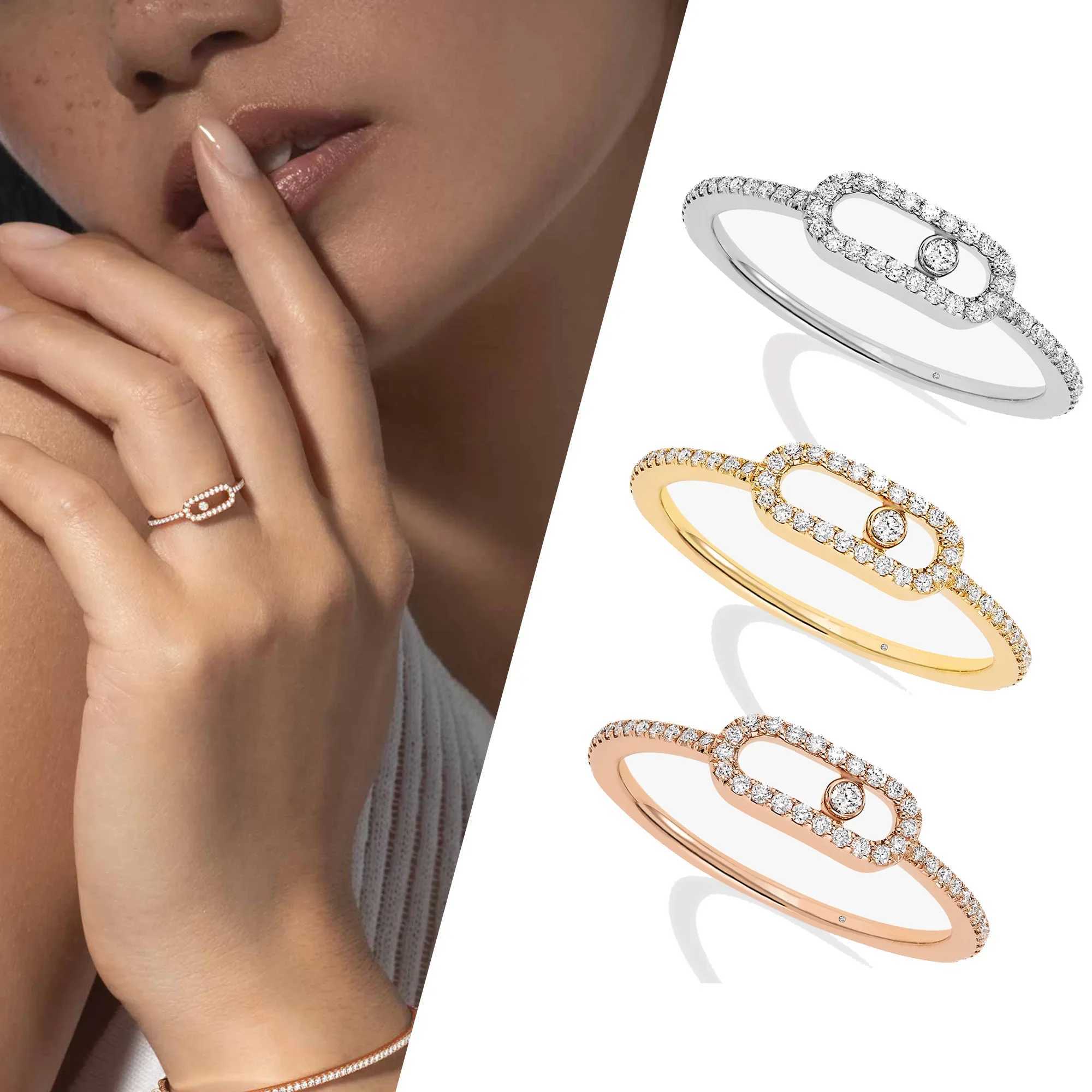 925 Sterling Silver Brillant Full Diamond 1 Diamond Rings Mica Femmes Bijoux De Luxe Marque Retro Style PartyXJ250327