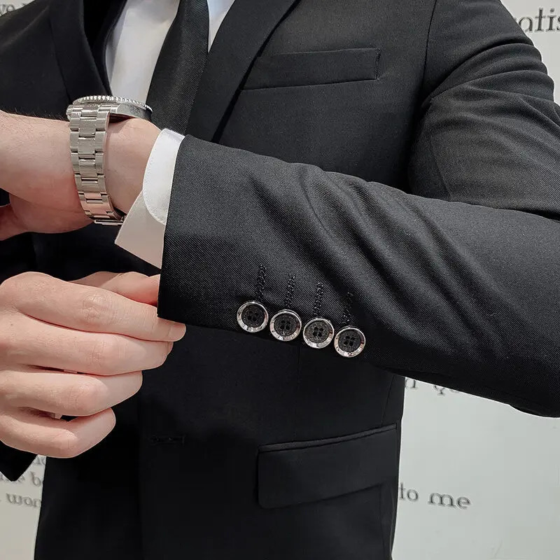 Explosive fashion lapel solid color set three piece business professional formal womens clothing men exclusive 250326