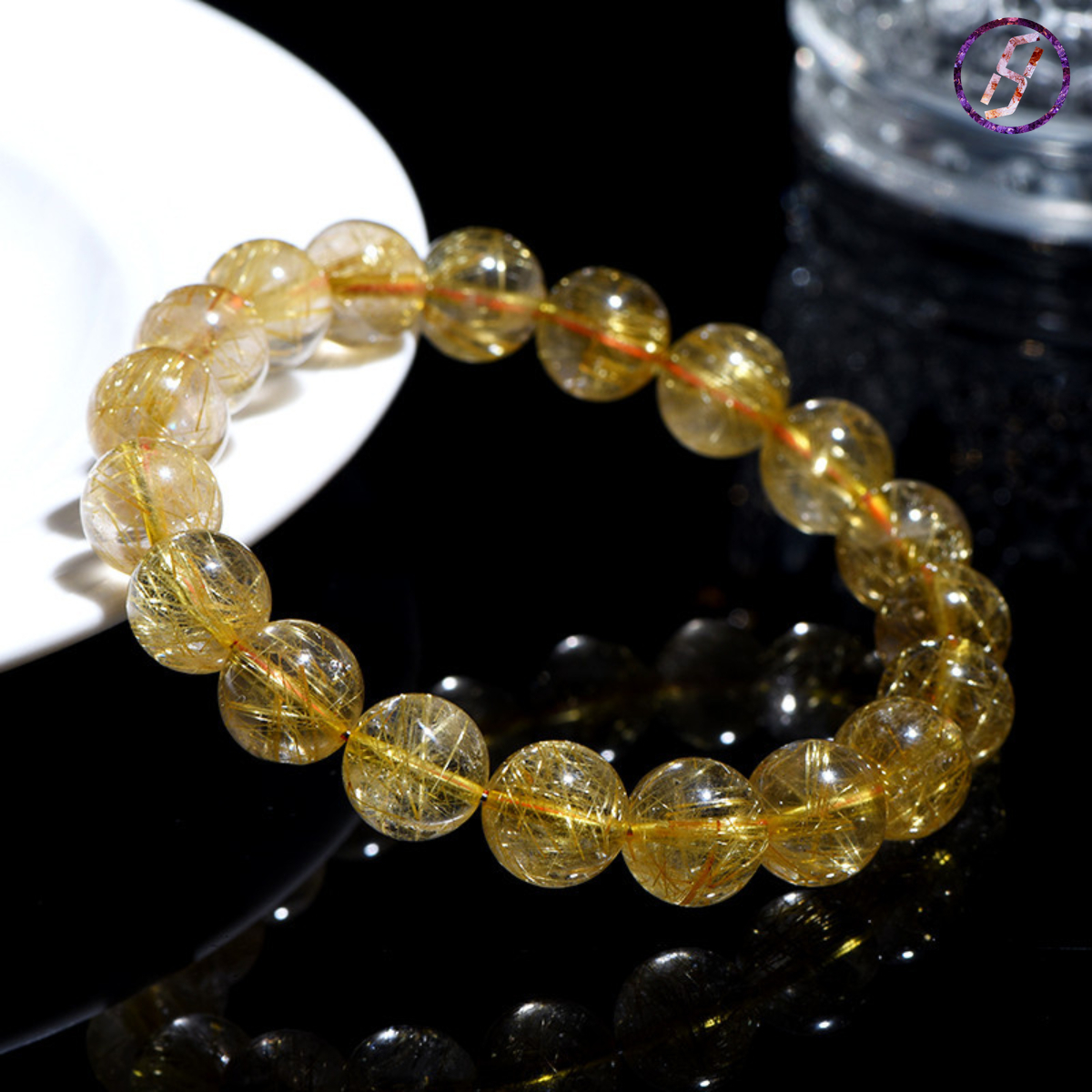 Natural Golden Rutilated Quartz Bracelets Factory Direct Sales Jewlery Designer for Women Super Seven Crystal 7A Grade Rutilated Quartz