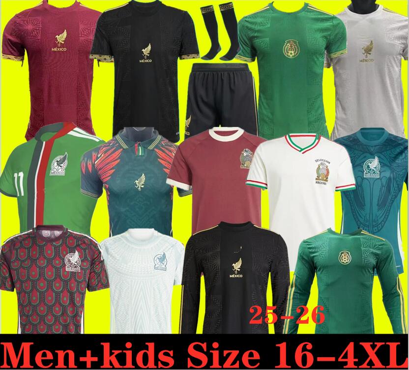S-4XL Mexico 2025 Copa America RAUL CHICHARITO Soccer Jerseys 2025 LOZANO DOS SANTOS 25 26 H.LOZANO Men Kids Football Shirts Uniforms Fans Player Version 111111