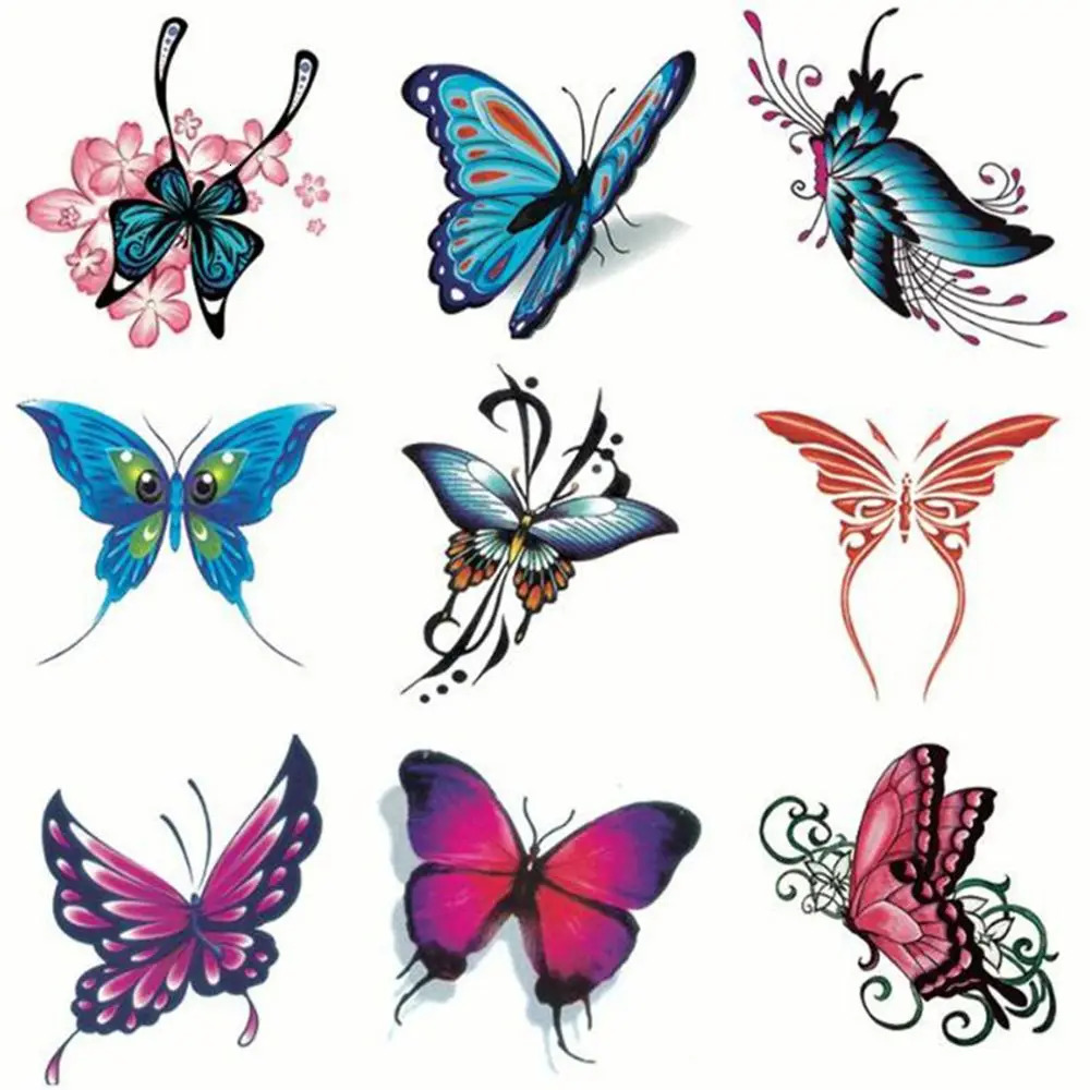 10203050Pcs Waterproof Temporary Tattoo Sticker Removable Body Art Butterfly Flower Women Men Fashion Stickers 250325