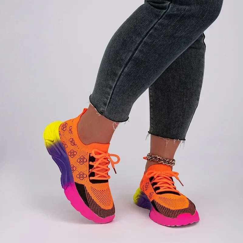 Breathable Mesh Platform New Increase Height Chunky Sneakers For Women Tenis Outdoor Women's Casual Running Shoes