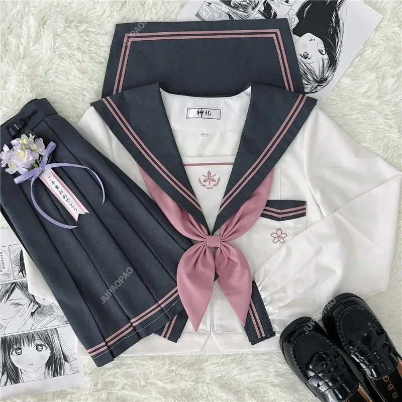 Japanese Girls School Uniform Costume Role Playing Anime Ladies Lolita Sailor Skirt Cute Ins Style 250326