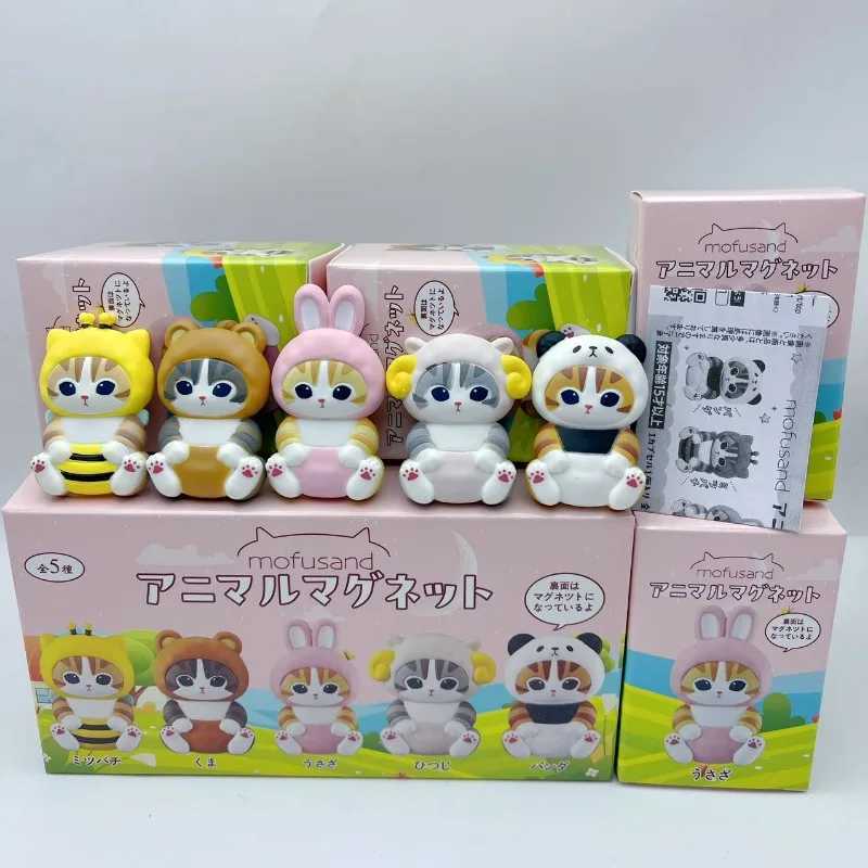 Mofusand Cat Fushandi Cute Head Cat 3D Model Magnetic Refrigerant Sticker Doll Small Decorative Blind Box Image X250327