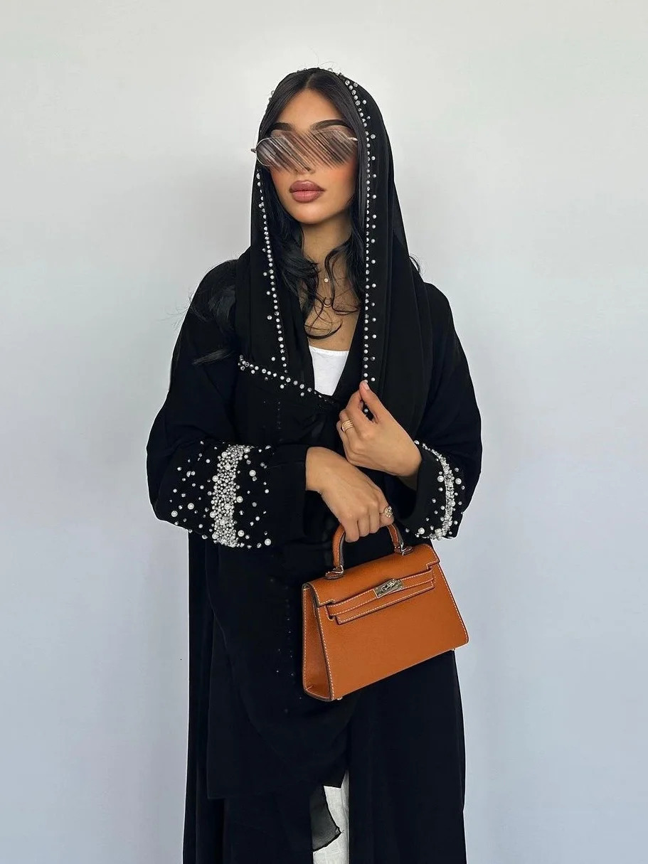 Eid al Fitr Muslim Diamond Pearl Abaya Womens Shawl Abayas Jarabia Party Dress Dubai Kaftan Vishidos Lagos Robe 250326