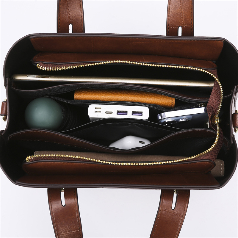 Women's Handbag Autumn Fashion Splicing Work Commuting High-End Sense Large Capacity Temperament Shoulder Bag For Women
