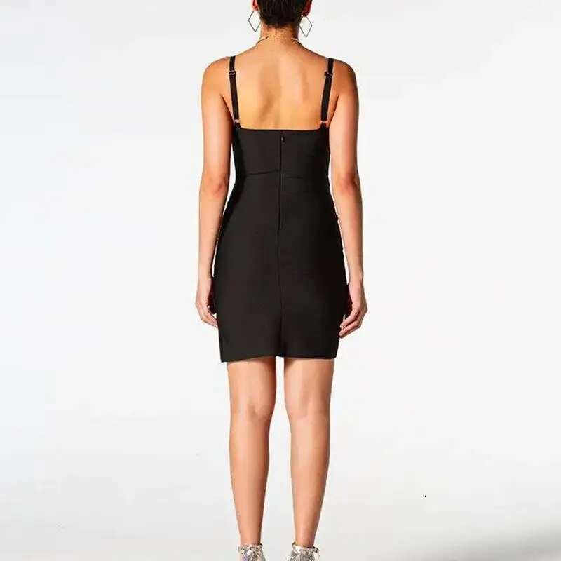 Dongdumaoyi Vrouwen Zomer Zwart Hemdje See Through Mesh Hollow Sexy Mini Bandage Een Stuk Jurk C