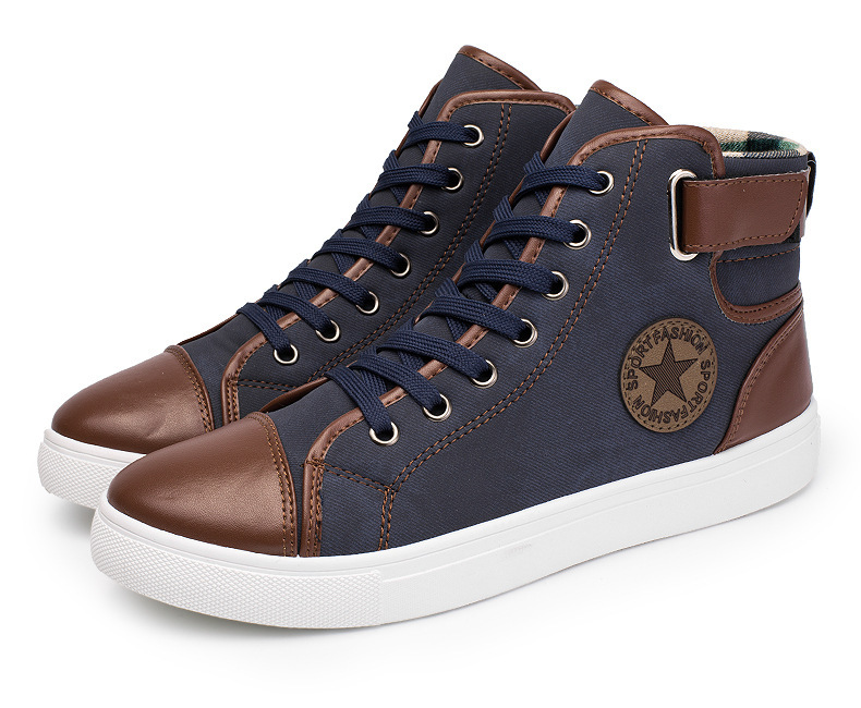 designer shoes new Men's high-top round-logo canvas shoes, Korean style spring versatile sneakers for student couples