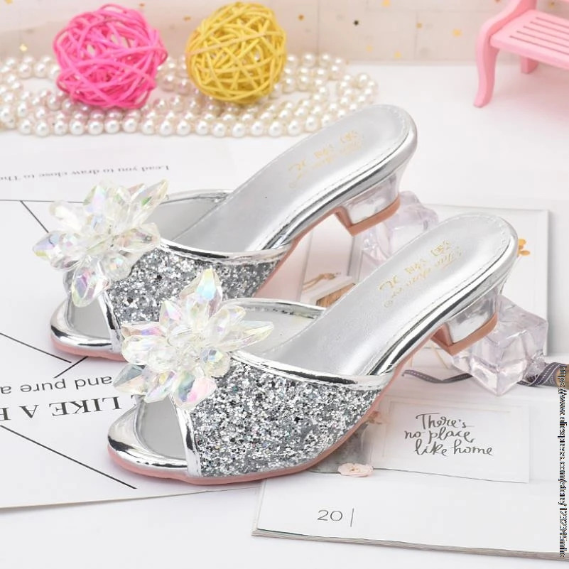 Shoes For Girls Cartoon Leather Children Shoes Frozen Princess Kids Shoes Girl Slippers Dress Snow Queen Sandal 250326